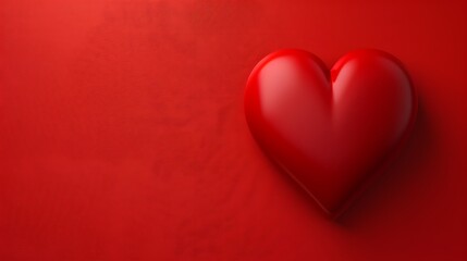 Obraz premium Red Heart on a Bold Red Background