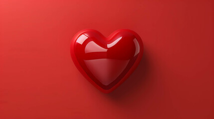Fototapeta premium Special Valentine's Day Red Heart on a Vibrant Red Background