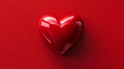 Special Valentine's Day Red Heart on a Vibrant Red Background