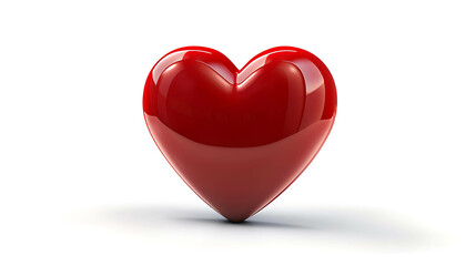 Fototapeta premium Red Heart on a Clean White Background