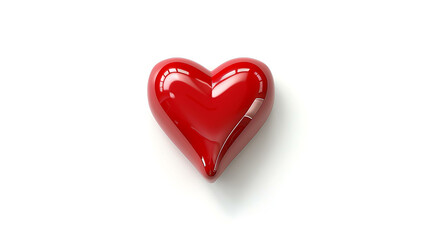 Fototapeta premium Red Heart on a Clean White Background