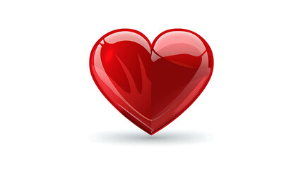 Obraz premium Red Heart on a Clean White Background