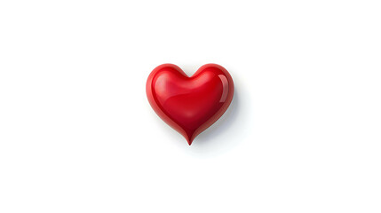 Fototapeta premium Red Heart on a Clean White Background