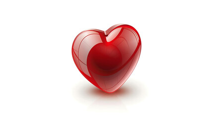Red Heart on a Clean White Background