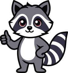 Cute Racoon Cartoon Mascot Design