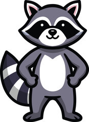 Cute Racoon Cartoon Mascot Design