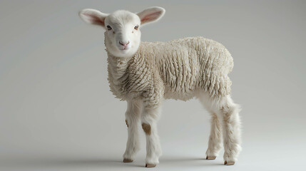 Fototapeta premium Tiny Adorable Lamb with Soft Wool and Innocent Eyes