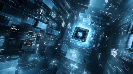 Abstract futuristic - Modern technology background design concept. Design digital technology concept. 3d illustration. 