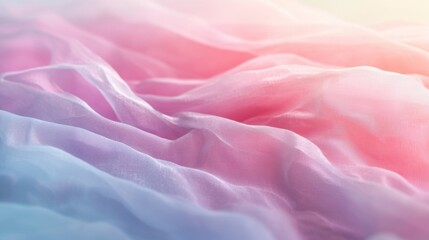 Obraz premium Delicate waves swirl together in soft pastel pink and purple hues, creating a calm and dreamy visual experience