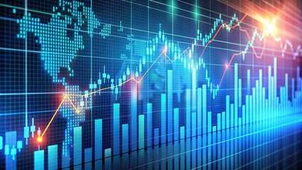 Dynamic stock price chart generated with technology, stock market, finance, artificial intelligence, data visualization