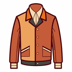 man jacket vintage illustration isolated on transparent background