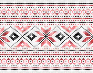 Ukrainian ornament. Imitation of knitted fabric. vector illustration. Can be used for backgrounds, patterns, covers, souvenirs, clothing, textiles and other layouts.	