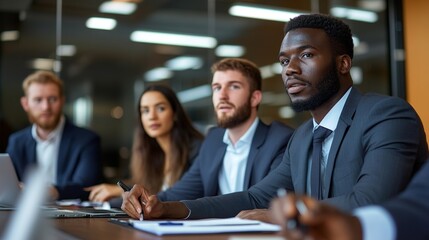 Professional Team Meeting in Modern Office Setting