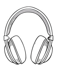 Headphone icon on a transparent background.