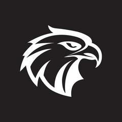 Eagle Head logo minimalist template with abstract geometric line art icon logogram concept