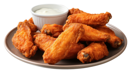 PNG Chicken wings fried plate food appetizer.
