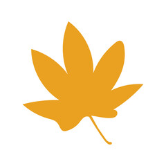 Leaf clip art design on plain white transparent isolated background for card, shirt, hoodie, sweatshirt, apparel, tag, mug, icon, poster or badge