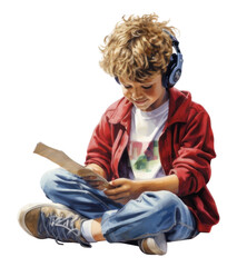 PNG Boy play music headphones boy electronics.
