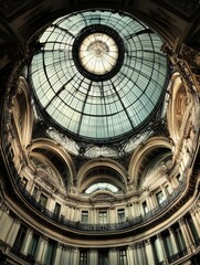 Obraz premium Ornate glass dome architecture interior