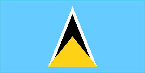 Saint Lucia official flag vector with standard size and proportion. National flag emblem with accurate size and colors.