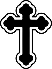 Cross clip art design on plain white transparent isolated background for card, shirt, hoodie, sweatshirt, apparel, card, tag, mug, icon, poster or badge