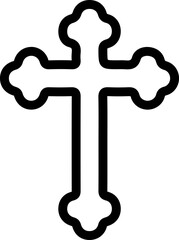 Cross clip art design on plain white transparent isolated background for card, shirt, hoodie, sweatshirt, apparel, card, tag, mug, icon, poster or badge