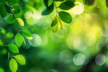 Obraz premium Green bokeh on nature abstract blur background