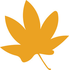 Leaf clip art design on plain white transparent isolated background for card, shirt, hoodie, sweatshirt, apparel, tag, mug, icon, poster or badge