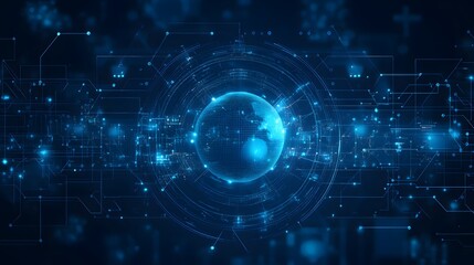 abstract blue technology communication concept vector background. 