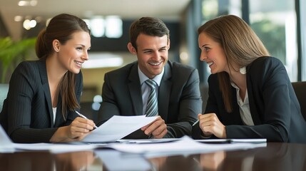 Business Meeting with Professionals in Office Setting