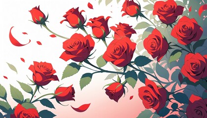 roses Flower pattern illustration background 