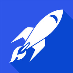 Simple rocket symbol. Suitable for space tech and business start up innovation launch.