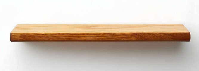40. A minimalist wall shelf with a natural wood finish