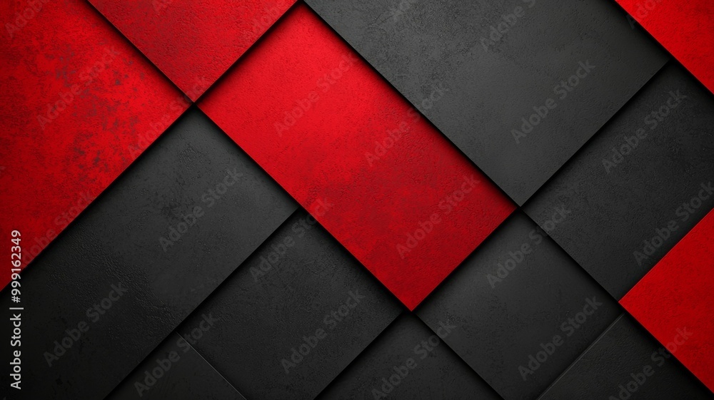 Sticker A black and red patterned background with a red square in the middle