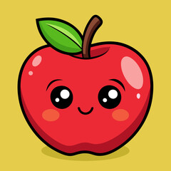 Cute cartoon apple 
 stock illustration