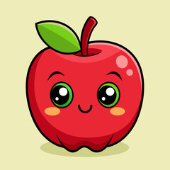 Cute cartoon apple 
 stock illustration