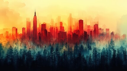 Fototapeta premium Skyline Fog
