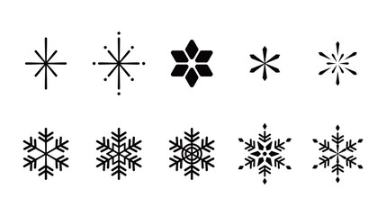 Simple and cute snowflake vector illustration set. Icon,  background, Christmas decoration. Winter image.