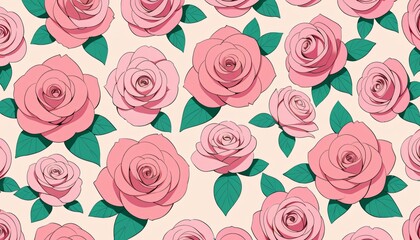 roses Flower pattern illustration background 