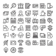 59 Big Collection Of Web User Interface line Icons