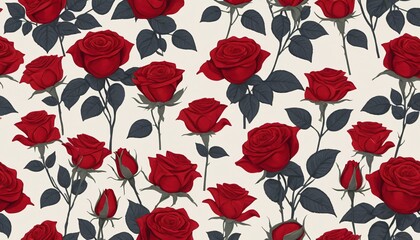 roses Flower pattern illustration background 