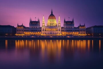 Obraz premium Magnificent Hungarian Parliament Building at Night