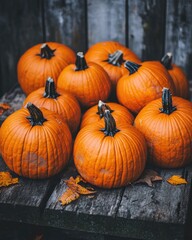 Harvested pumpkins for festive use