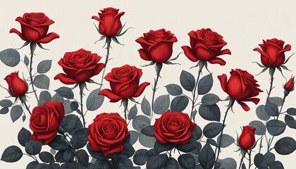 Fototapeta premium roses Flower pattern illustration background 