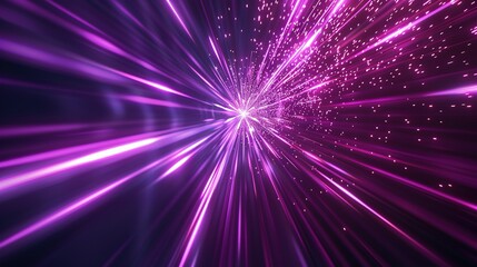 Obraz premium Abstract Purple Light Streaks with Glowing Particles