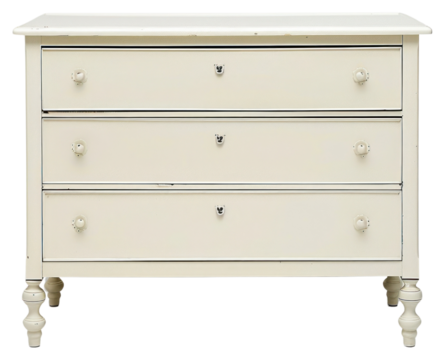 PNG Vintage white wooden dresser