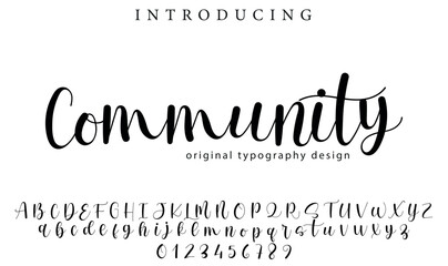 Community Font Stylish brush painted an uppercase vector letters, alphabet, typeface