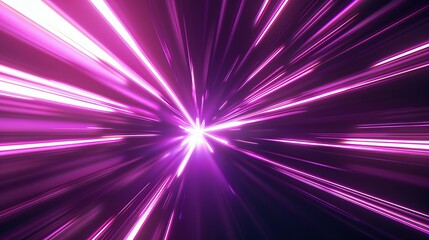 Abstract Purple and White Light Streaks Converging at a Center Point