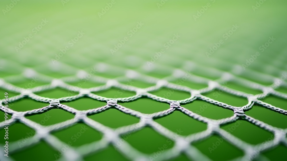 Wall mural a close up of a net with a green background