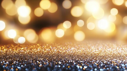 A blurry image of a gold and blue background with a lot of small circles